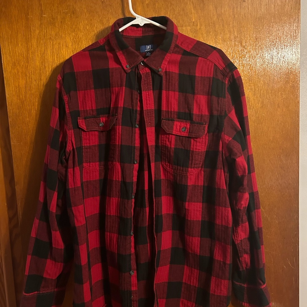 Old Navy Red and Black Plaid Shirt
